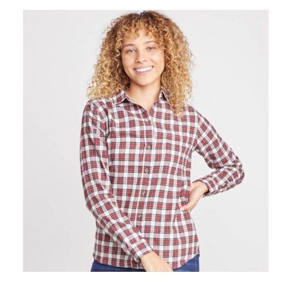 Marine Layer Tops - Marine Layer Kendall womens shirt red plaid button down sz medium Collared